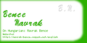 bence mavrak business card